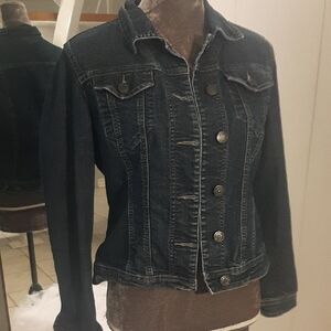 Parasuco💙FITTED Dark Blue Denim Jacket/Buttoned FrontPockets/Buttoned Cuffs SzM